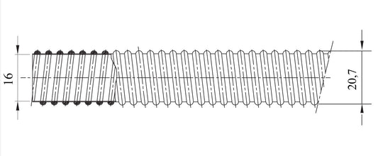 Guaina spiralata serie Diflex GRIGIO 16mm - Al metro