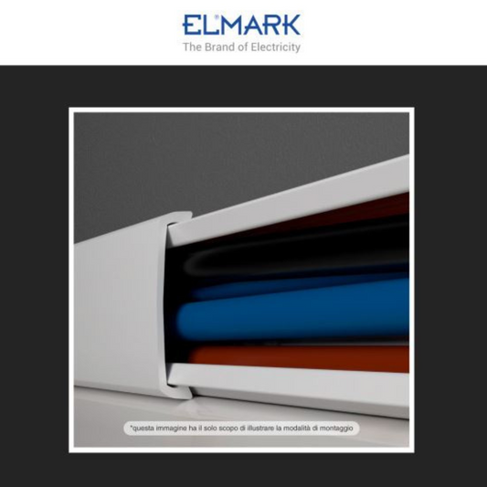 Canalina Passacavi in Plastica Bianca e Coperchio Removibile - Adesiva