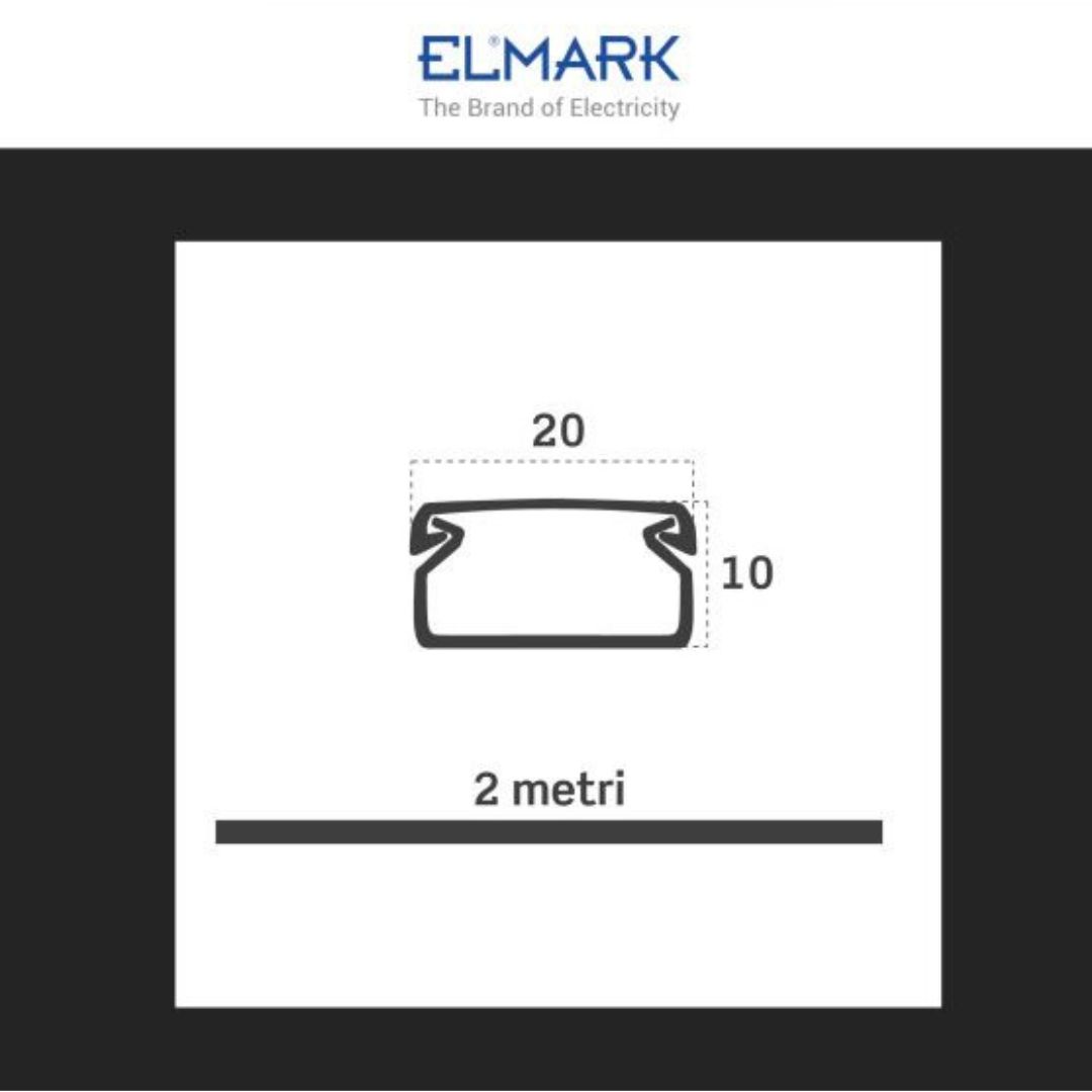 Canalina Passacavi in Plastica Bianca e Coperchio Removibile - Adesiva