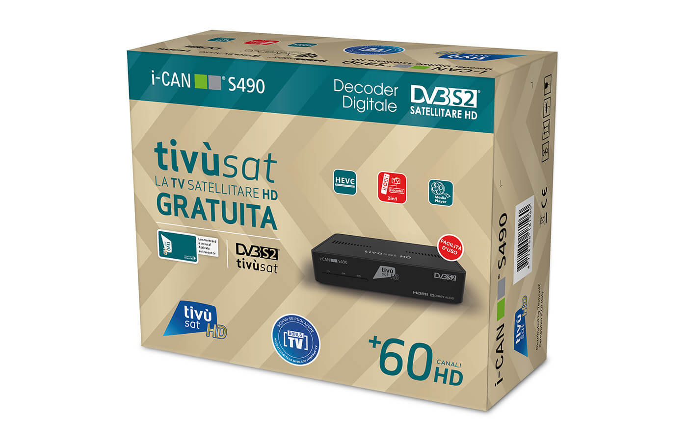 Decoder Satellitare TvSat I-CAN S490 HD