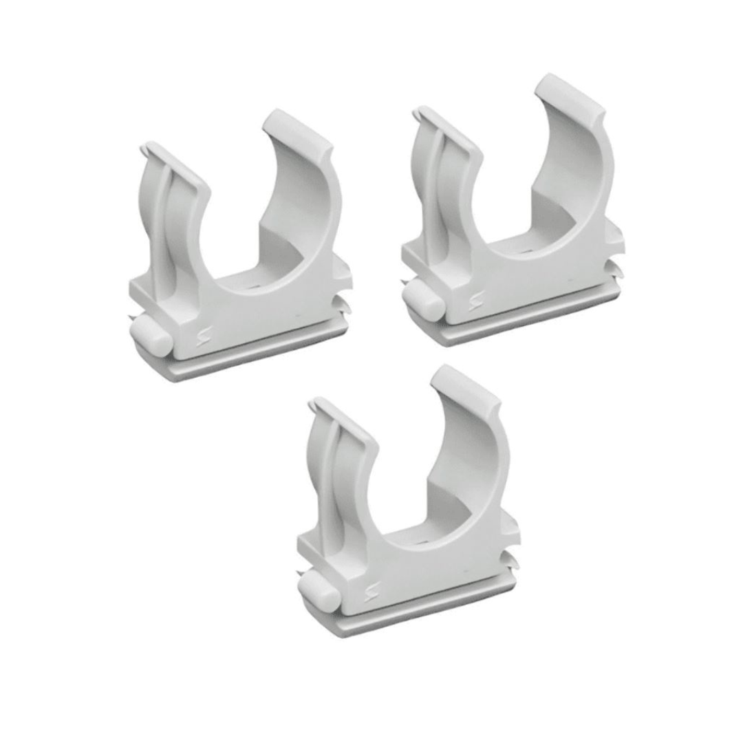 Clips fissatubo a scatto per tubi rigidi 25mm - Conf. 100pz