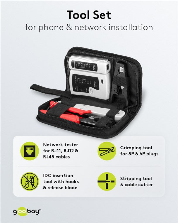 Kit di utensili per installazione di telefono e rete