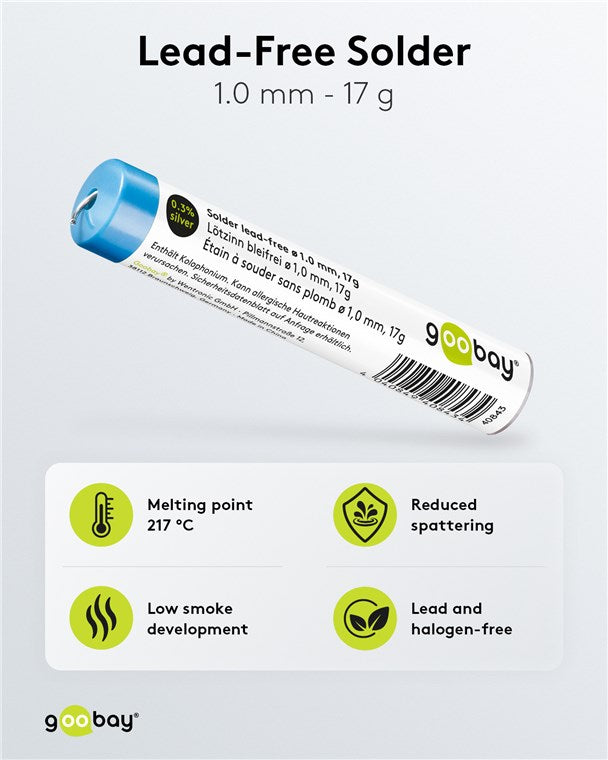 Stagno per saldatura senza piombo, ø 1,0 mm, 17g