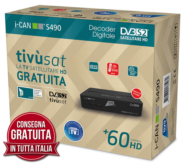 Decoder Satellitare TvSat I-CAN S490 HD