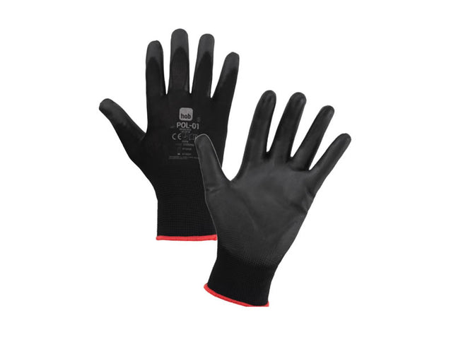 Guanti da Lavoro in Poliestere e Poliuretano Neri