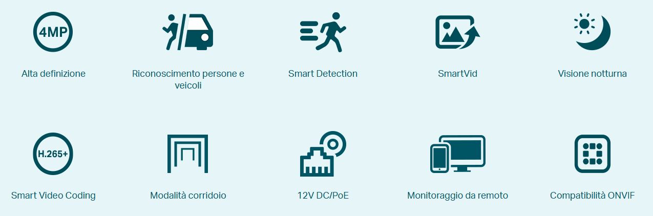Telecamera IP Dome 4MP IR Outdoor PoE