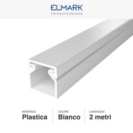 Canalina Passacavi in Plastica Bianca e Coperchio Removibile
