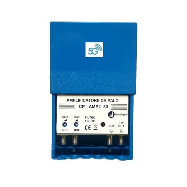 Amplificatore Antenna tv da palo Digitale Terrestre 2 uscite 30dB
