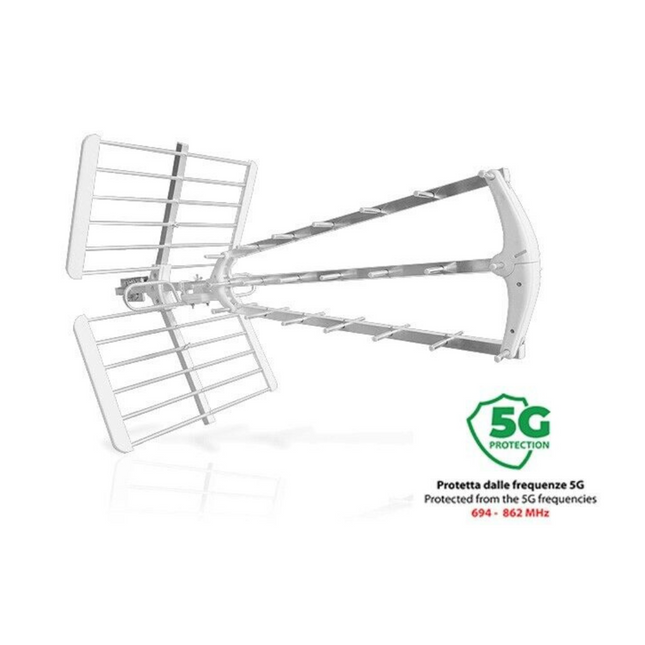 Antenna Digitale Terrestre UHF 5G Alto Guadagno Jollyline 25 elementi