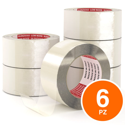 Nastro adesivo Silenzioso professionale 5cmx66m TRASPARENTE conf. 6pz