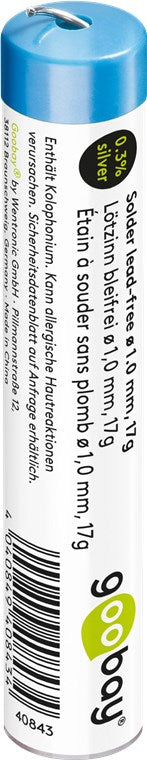 Stagno per saldatura senza piombo, ø 1,0 mm, 17g