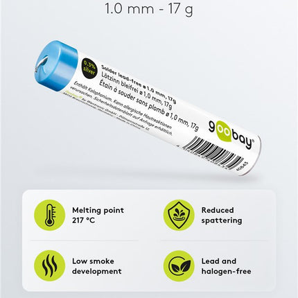 Stagno per saldatura senza piombo, ø 1,0 mm, 17g