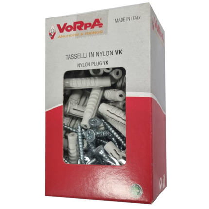 Tasselli 8 mm in Nylon a 4 settori con Viti TSP - 50pz