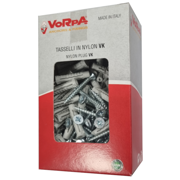 Tasselli 6 mm in Nylon a 4 settori con Viti TSP - 100pz